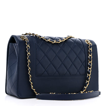 Chanel Sheepskin Quilted Vintage Mademoiselle Flap Dark Navy 3 of 9