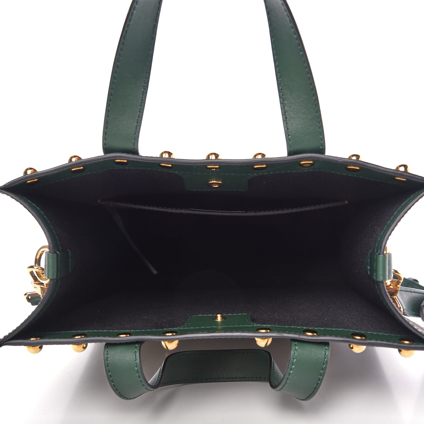 E-Canvas Monogram Studded Medium Portrait Tote Bag