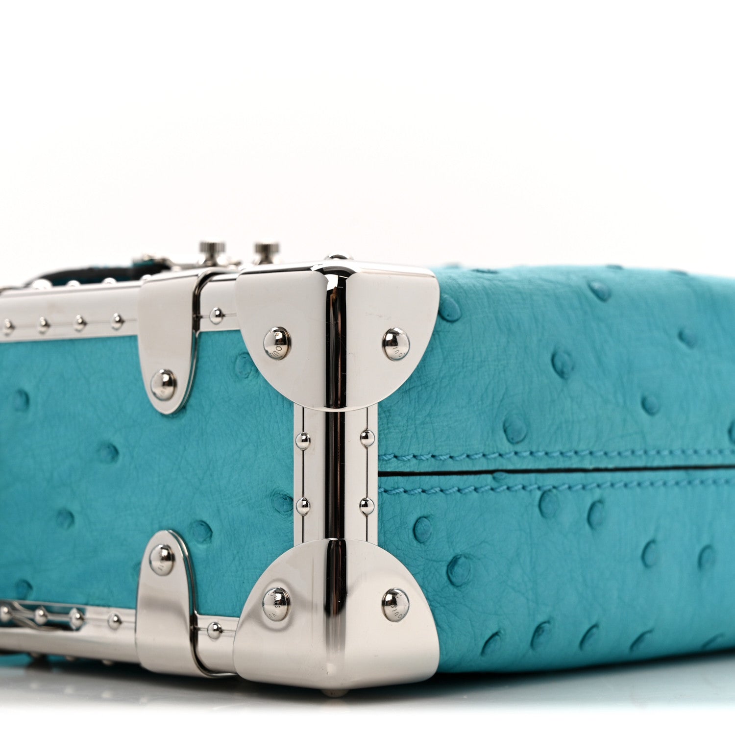 Louis Vuitton Ostrich Side Trunk PM Candy Blue 8 of 12