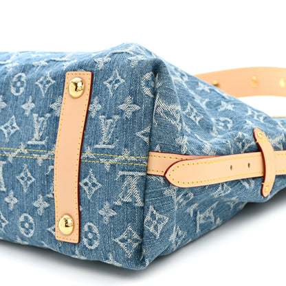Louis Vuitton Monogram Denim CarryAll MM Blue 10 of 11