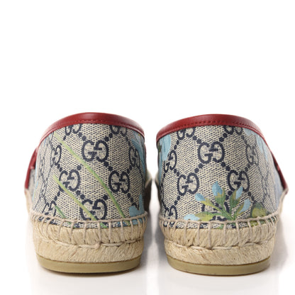 Gucci GG Supreme Monogram Blooms Espadrilles 39 Beige Blue Navy Hibiscus Red 5 of 10