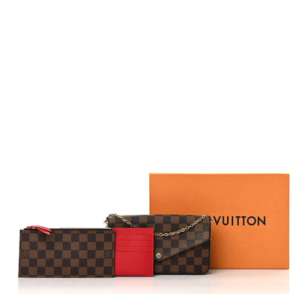 Louis Vuitton Damier Ebene Pochette Felicie Chain Wallet 13 of 13