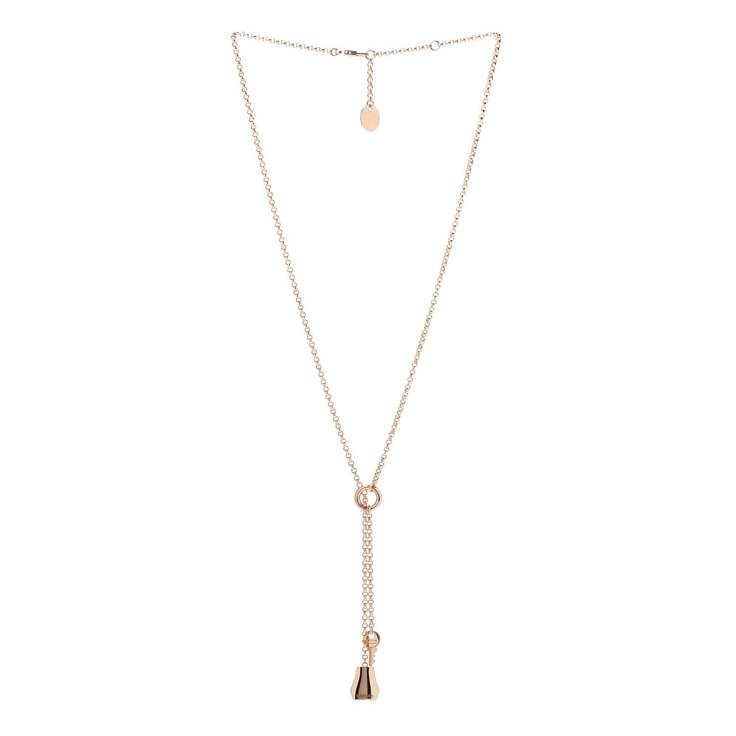 Hermes 18K Rose Gold PM Kelly Clochette Necklace 3 of 5