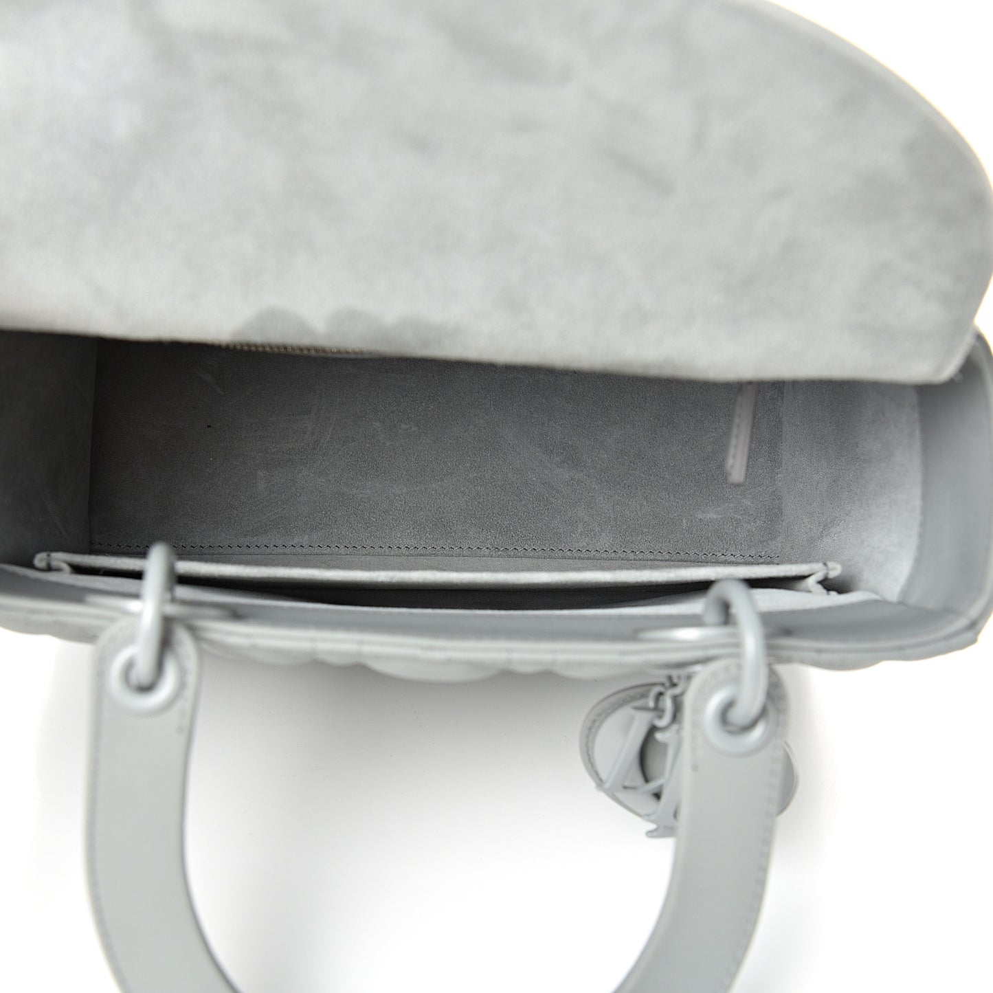 Ultra Matte Calfskin Cannage Medium Lady Dior Grey Stone