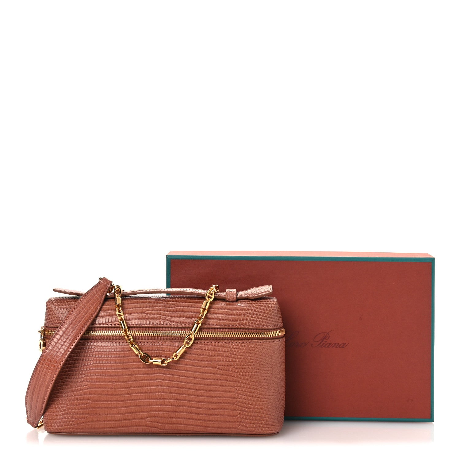 Loro Piana Lizard L19 Extra Pocket Pouch Brown 1928493 – FASHIONPHILE