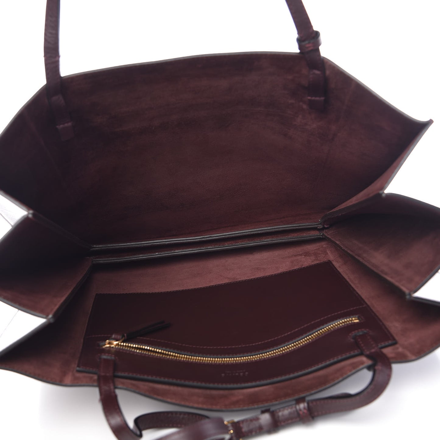 Smooth Calfskin Triple Shopper Tote Burgundy