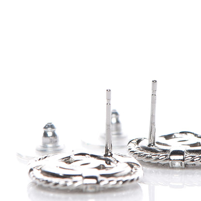 Chanel Crystal CC Earrings Silver 3 of 5