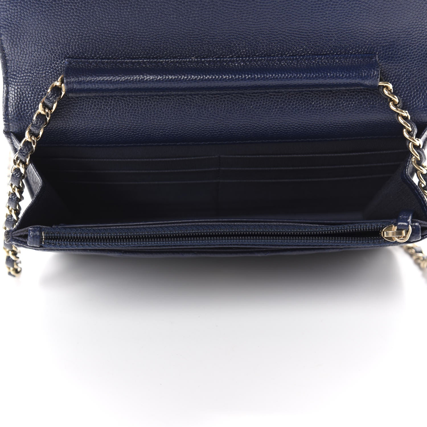 Chanel Caviar Quilted Wallet On Chain WOC Navy Blue 5 of 13
