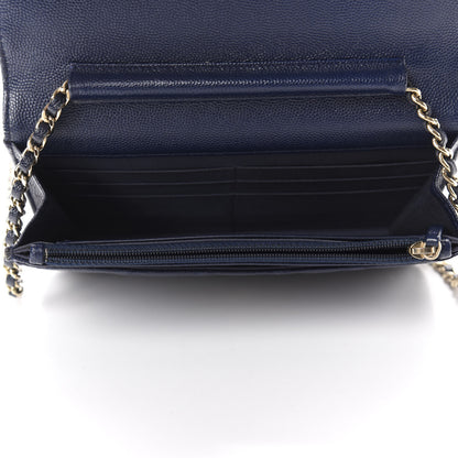 Chanel Caviar Quilted Wallet On Chain WOC Navy Blue 5 of 13