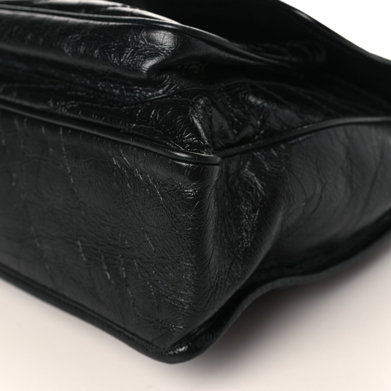 Saint Laurent Crinkled Calfskin Matelasse Monogram Large Niki Chain Satchel Black 9 of 9