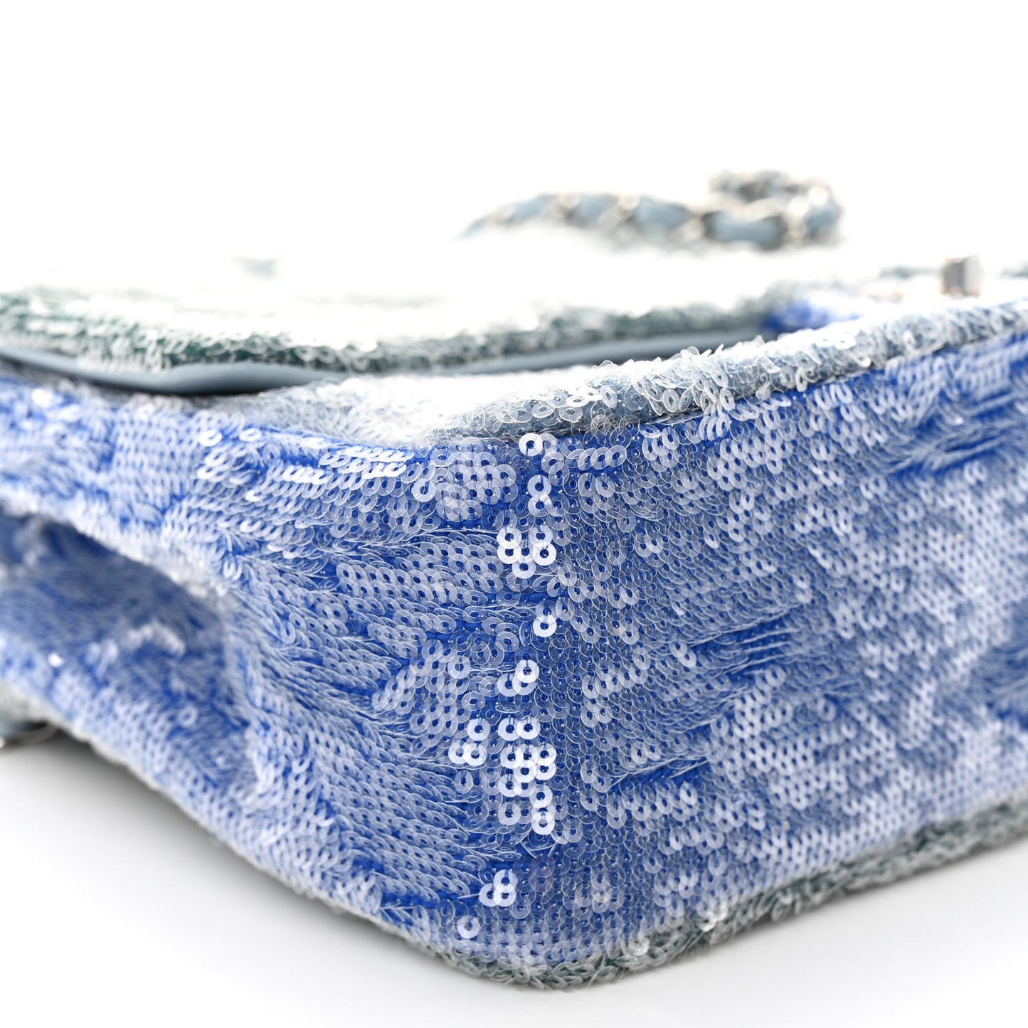 Sequin Large Waterfall Flap Light Blue