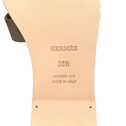 Hermes Epsom Oran Sandals 38.5 Etoupe 6 of 9