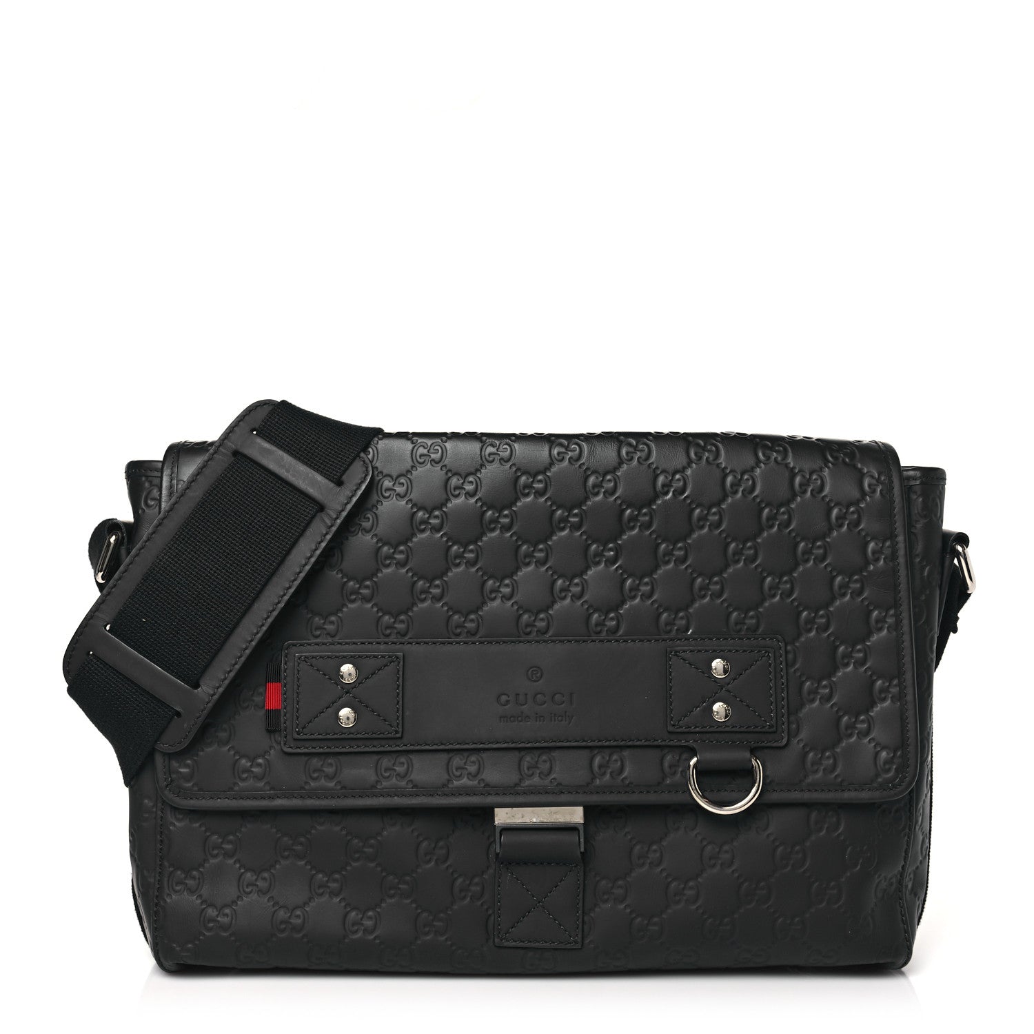Gucci Rubber Guccissima Medium Messenger Bag Black 1 of 11