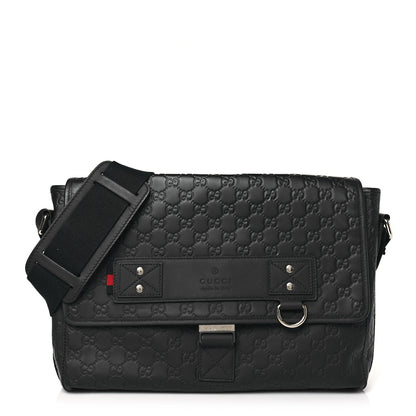 Gucci Rubber Guccissima Medium Messenger Bag Black 1 of 11