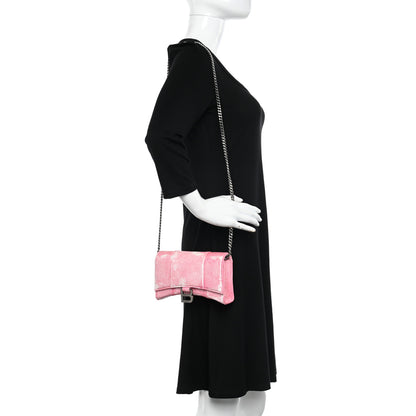 Balenciaga Nappa Denim Printed Hourglass Chain Bag Denim Pink 2 of 9