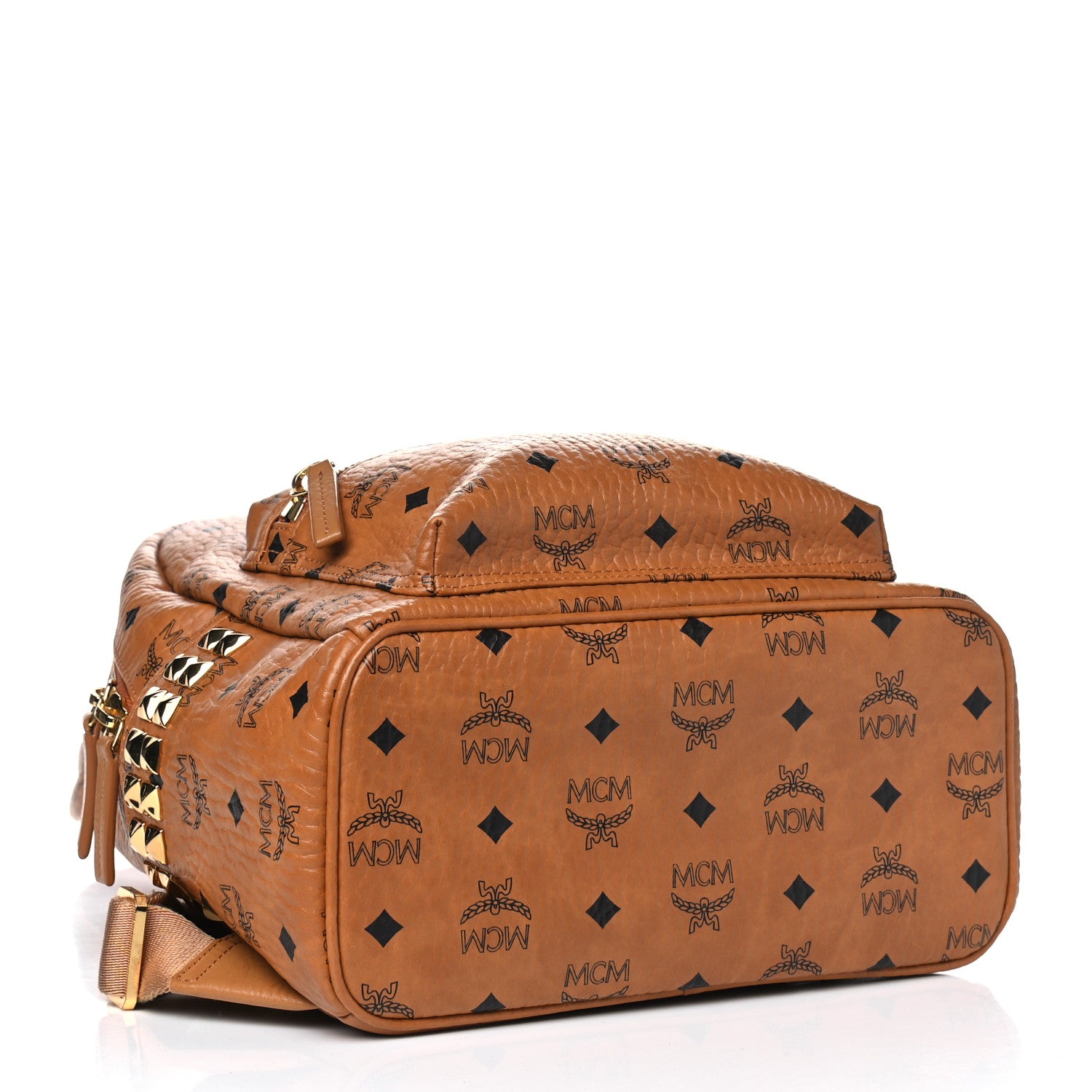 MCM Visetos Small Side Stud Stark Backpack Cognac 3 of 7