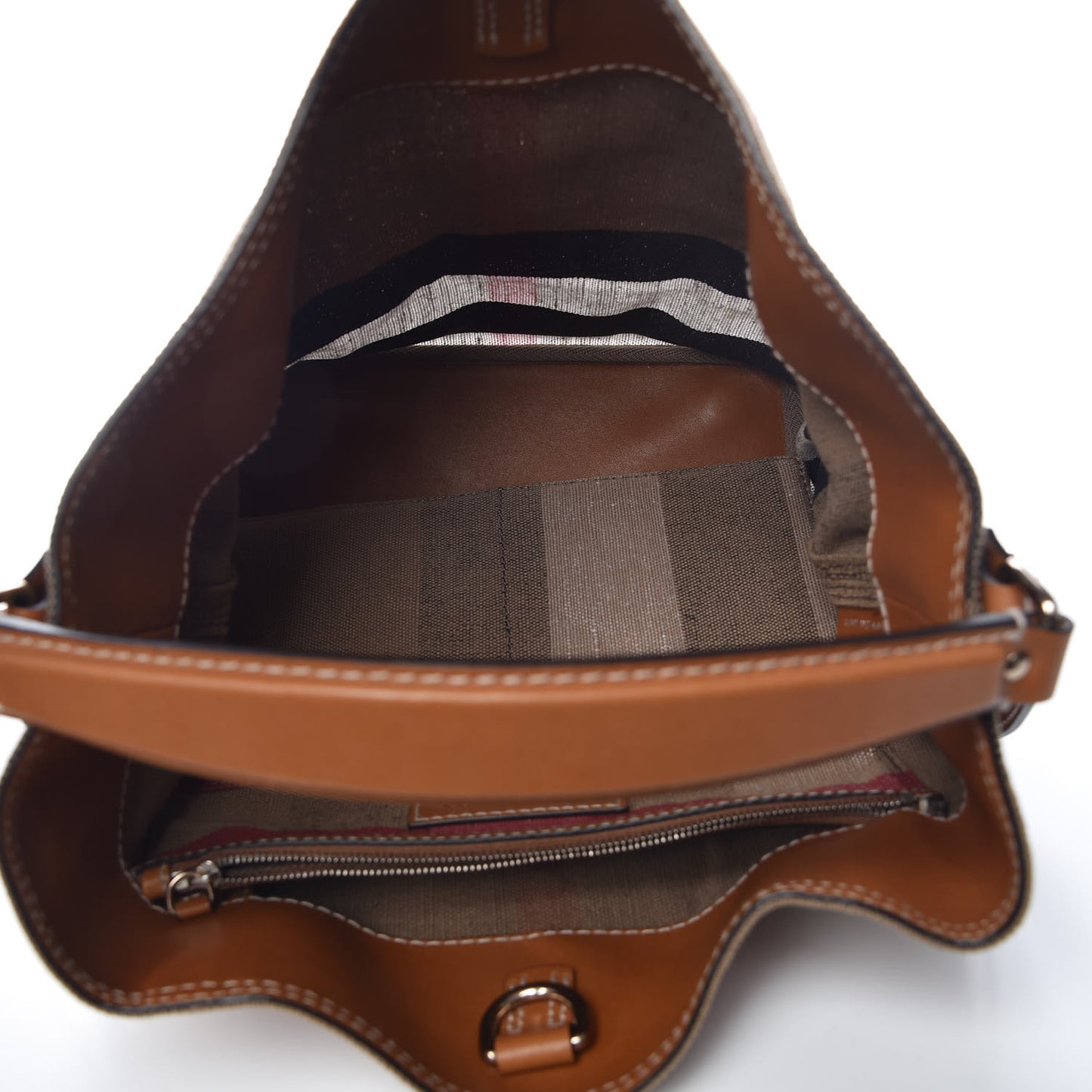 Canvas Mega Check Medium Ashby Hobo Saddle Brown