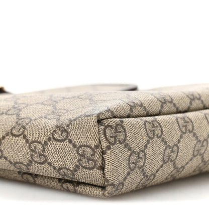 Gucci GG Supreme Monogram Selleria Calfskin Small Flap Messenger Bag Beige Ebony Cocoa Dark Chocolate 9 of 10