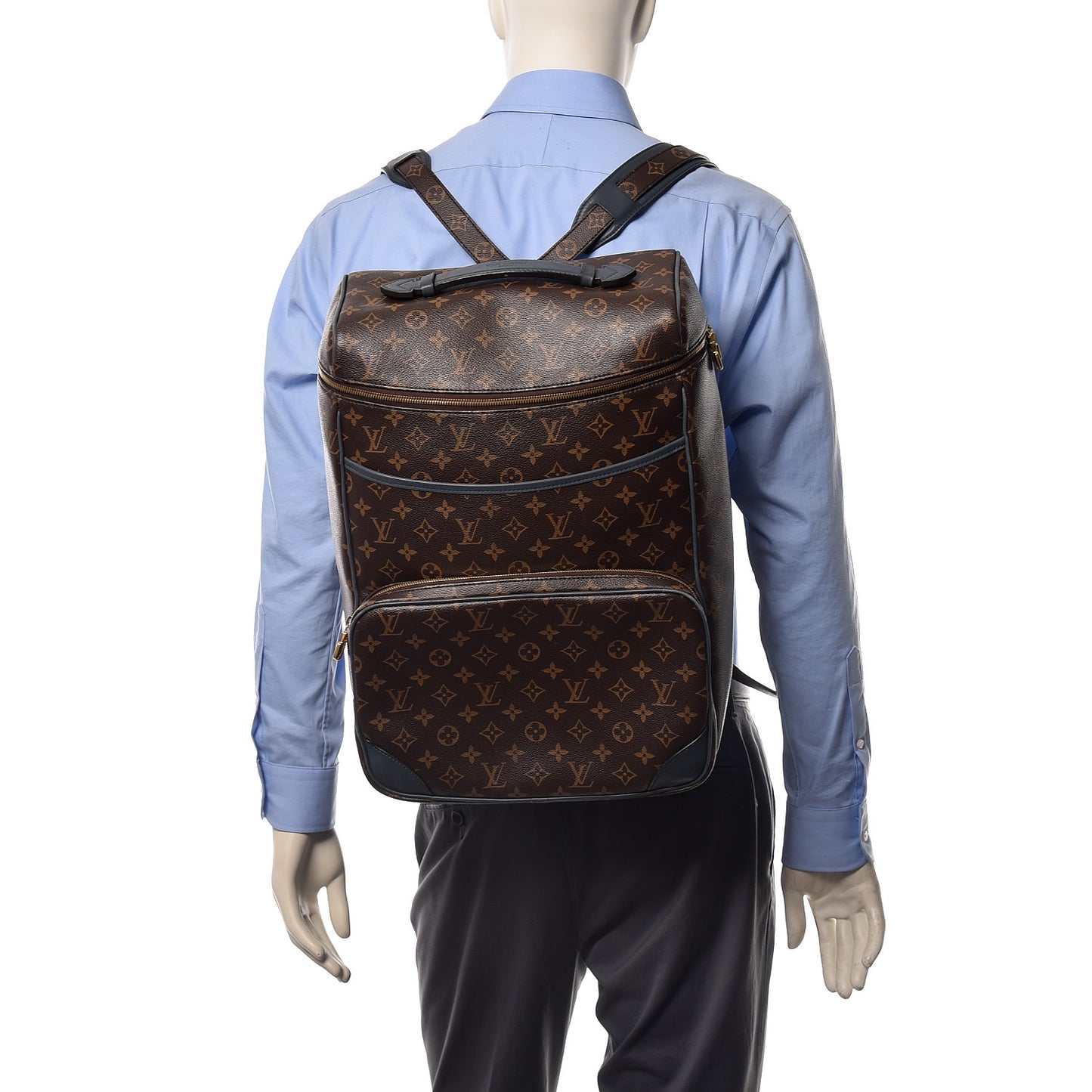 Monogram Cuir Slate Backpack Blue