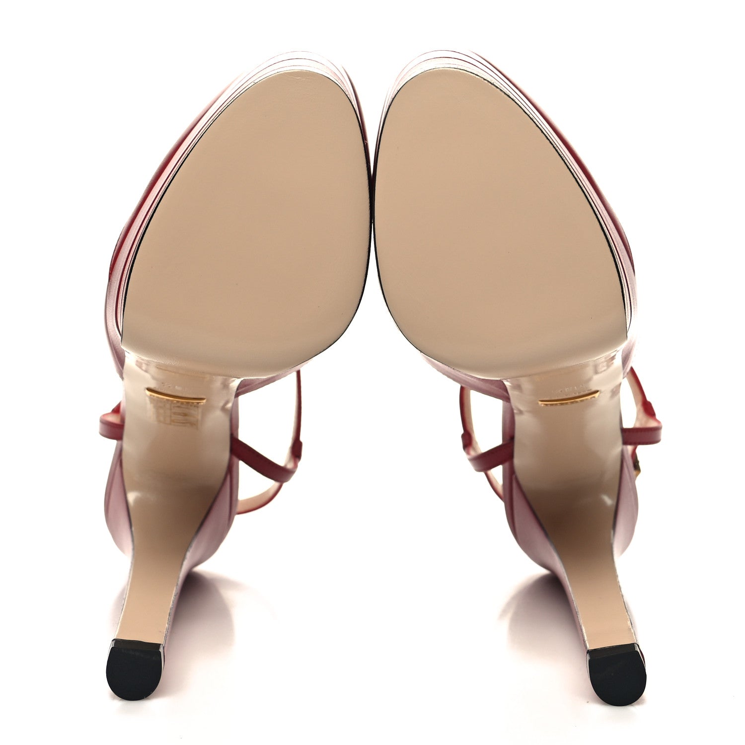 Gucci Malaga Kid Angel T-Strap Platform High Heel Pumps 38.5 Red 5 of 8