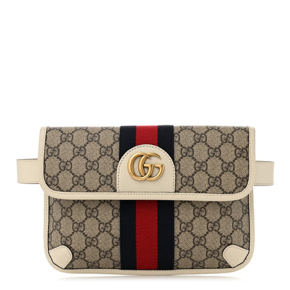 Gucci GG Supreme Monogram Web Small Ophidia Belt Bag 80 32 Beige Ebony White 1 of 10