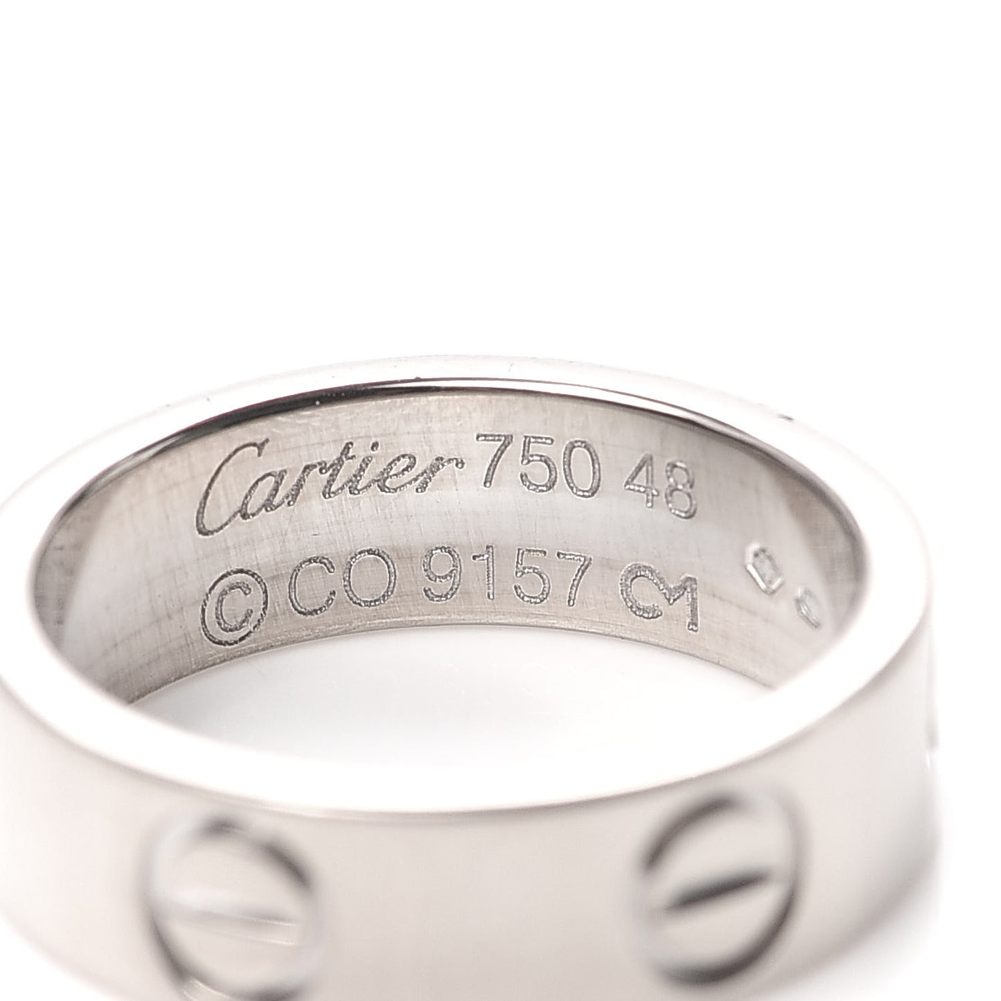 18K White Gold 5.5mm LOVE Ring 48 4.5