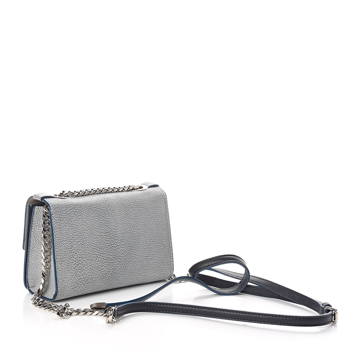 Washed Grainy Goatskin Mini Rebel Crossbody Bag Latte Denim