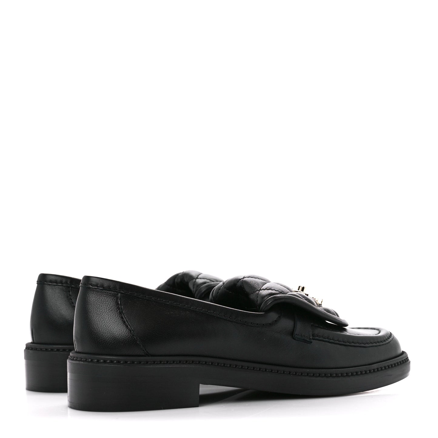 Lambskin Quilted CC Turnlock Loafers 37.5 Black