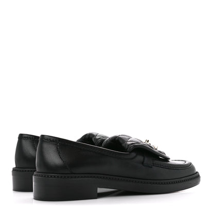 Chanel Lambskin Quilted CC Turnlock Loafers 37.5 Black 4 of 8