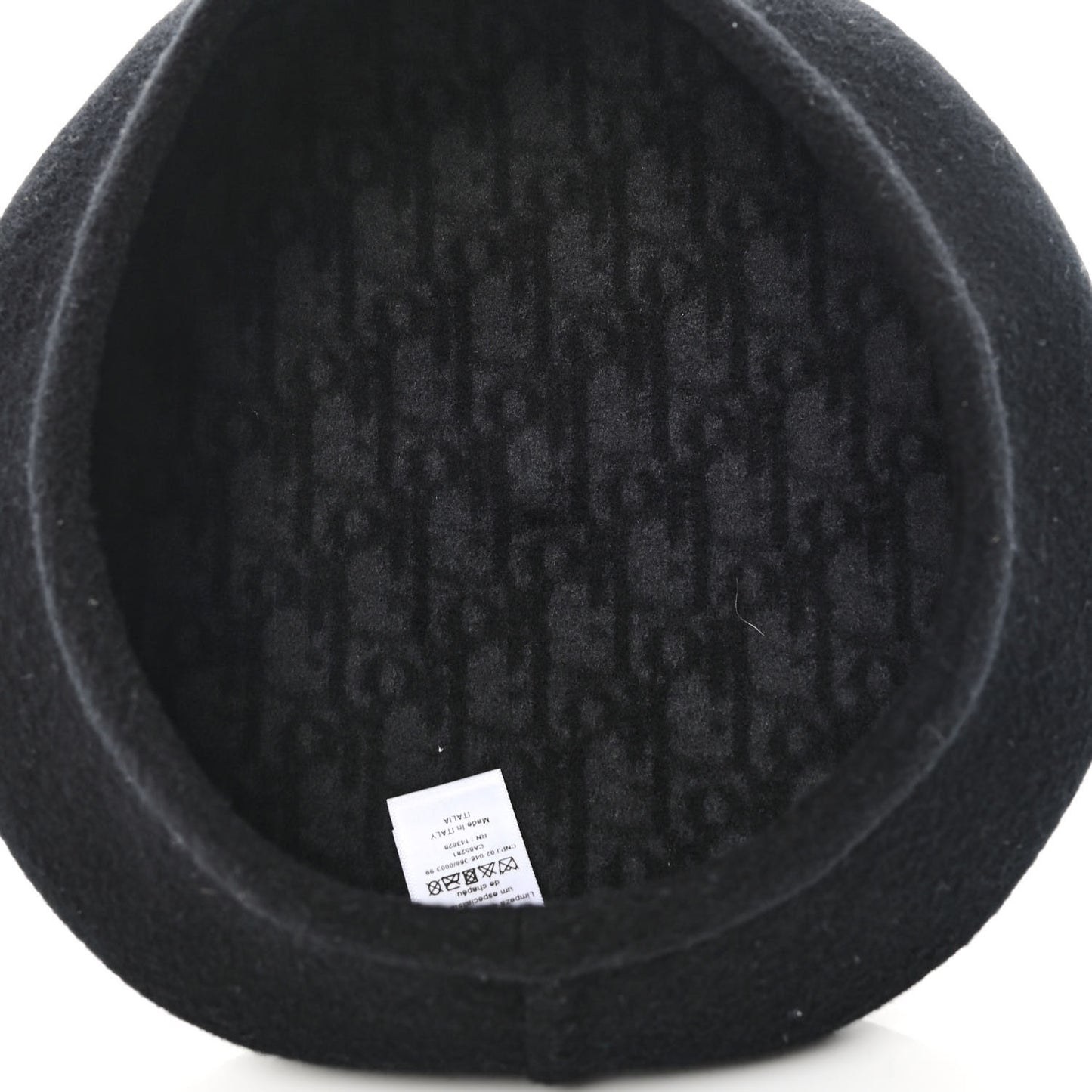Wool Oblique Reversible Chic Beret 57 Black