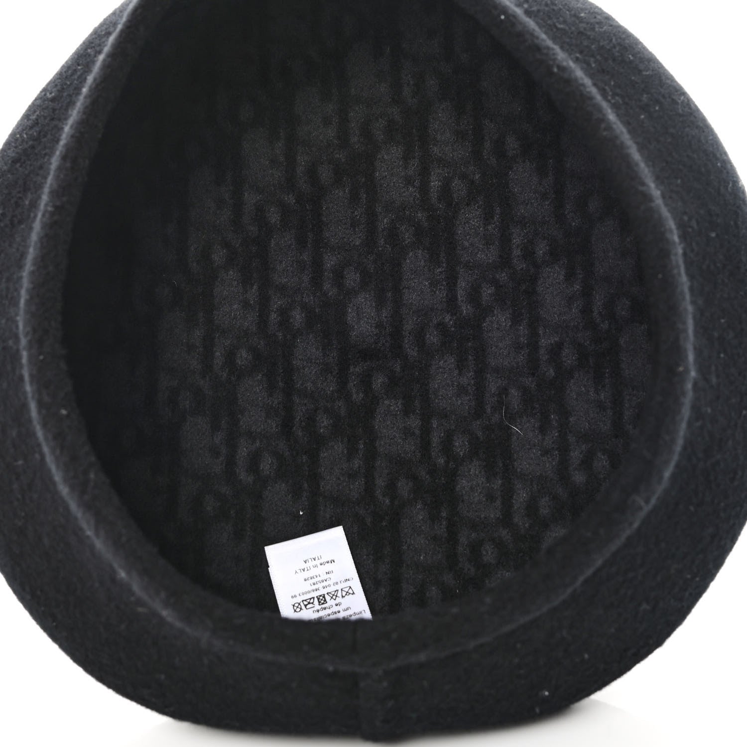 Christian Dior Wool Oblique Reversible Chic Beret 57 Black 5 of 8