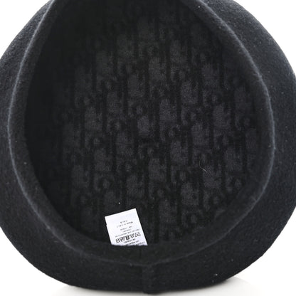 Christian Dior Wool Oblique Reversible Chic Beret 57 Black 5 of 8