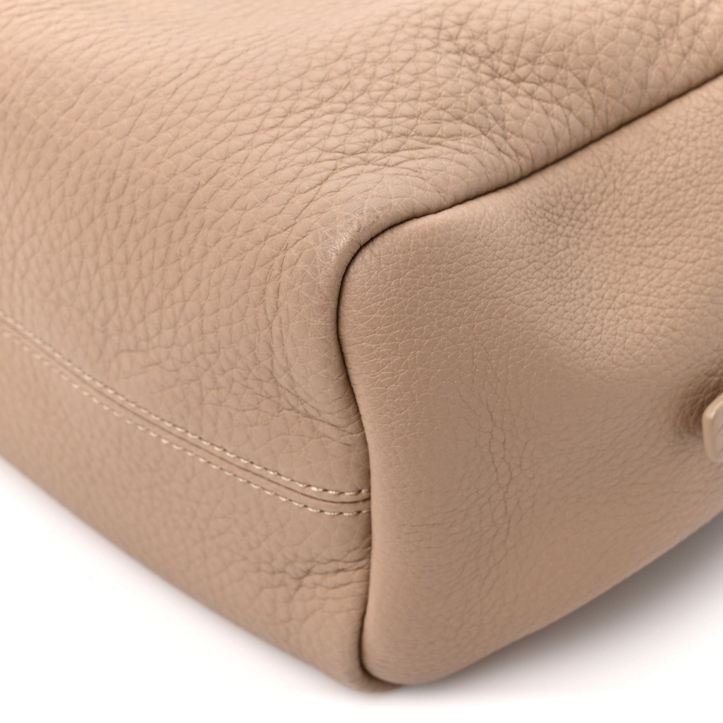 Grained Calfskin Astra Bowling Bag Dark Taupe