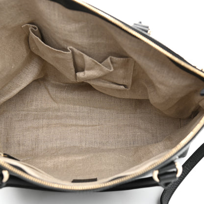 Gucci Dollar Calfskin Large GG Charm Dome Satchel Tote Black 5 of 8