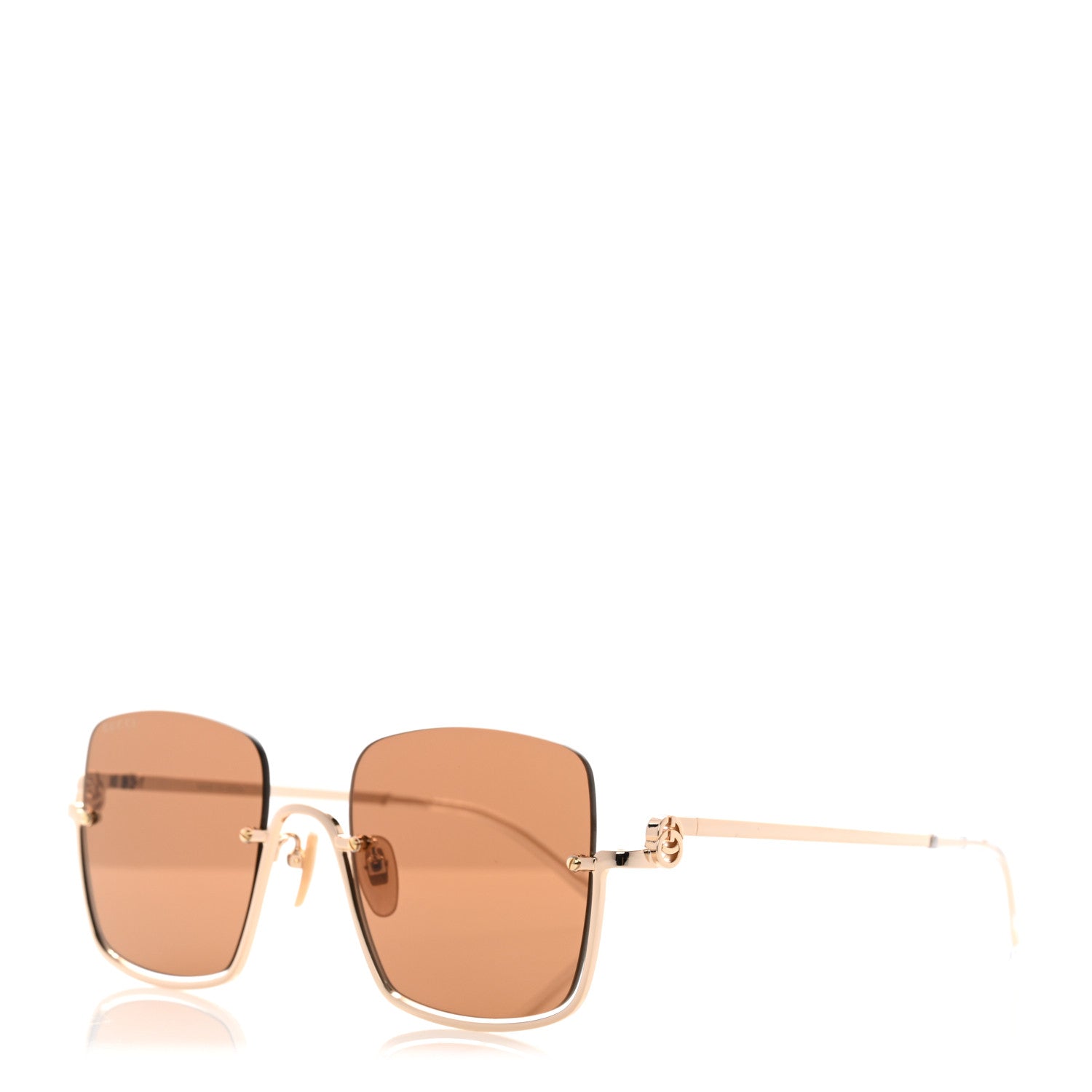Gucci Square Upside Down Sunglasses GG1279S Gold 1 of 8