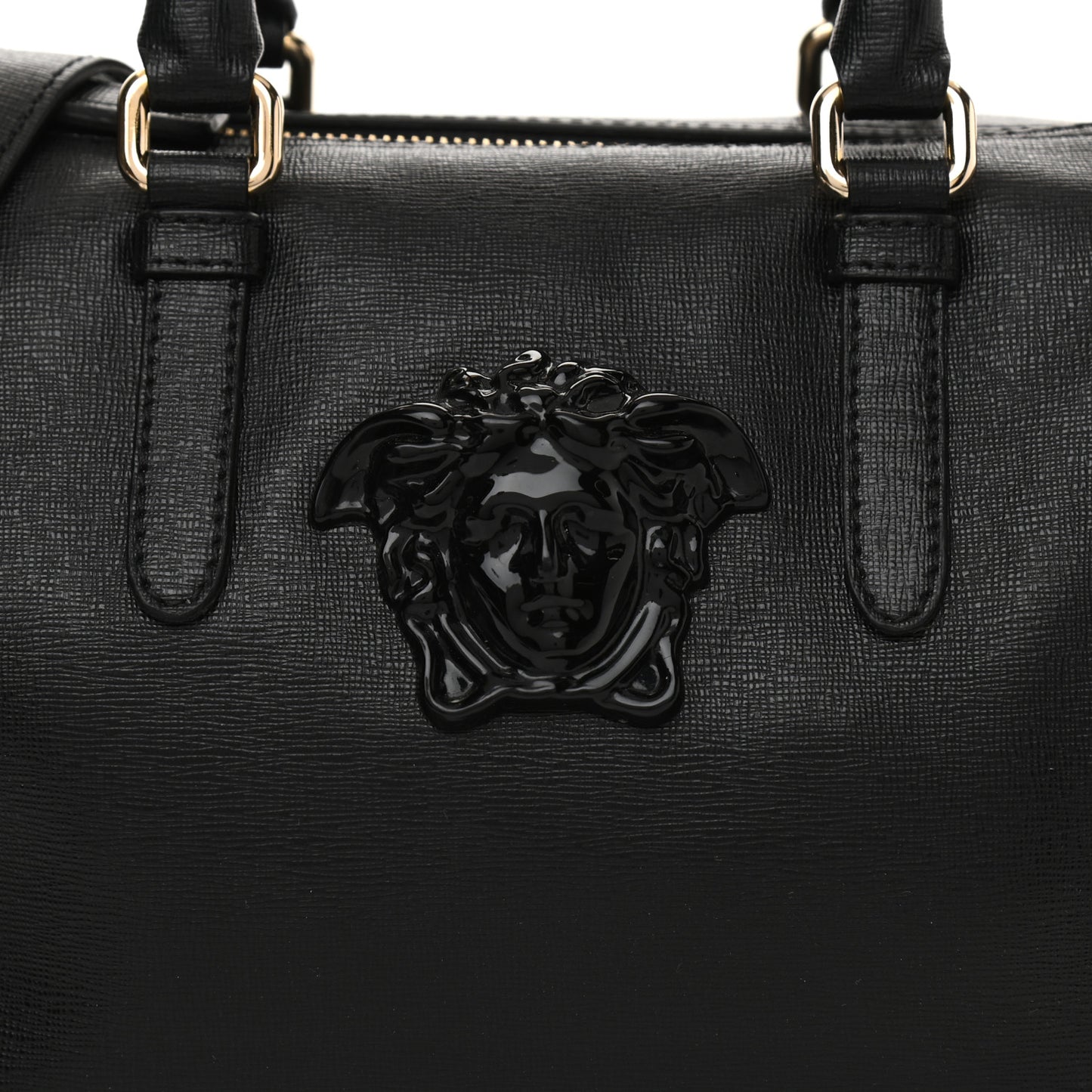 Saffiano Calfskin Palazzo Duffle Bag Black