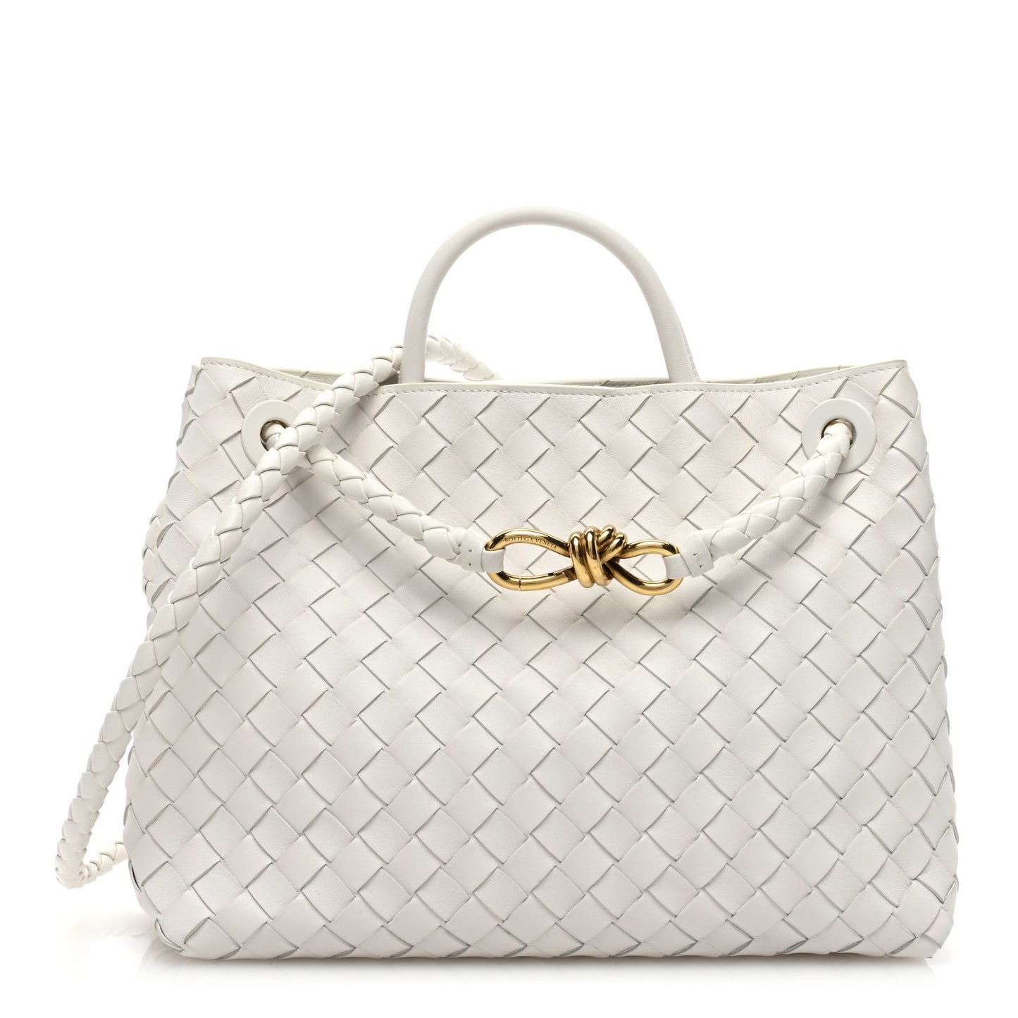 Nappa Intrecciato Medium Andiamo Shoulder Bag Agate Grey
