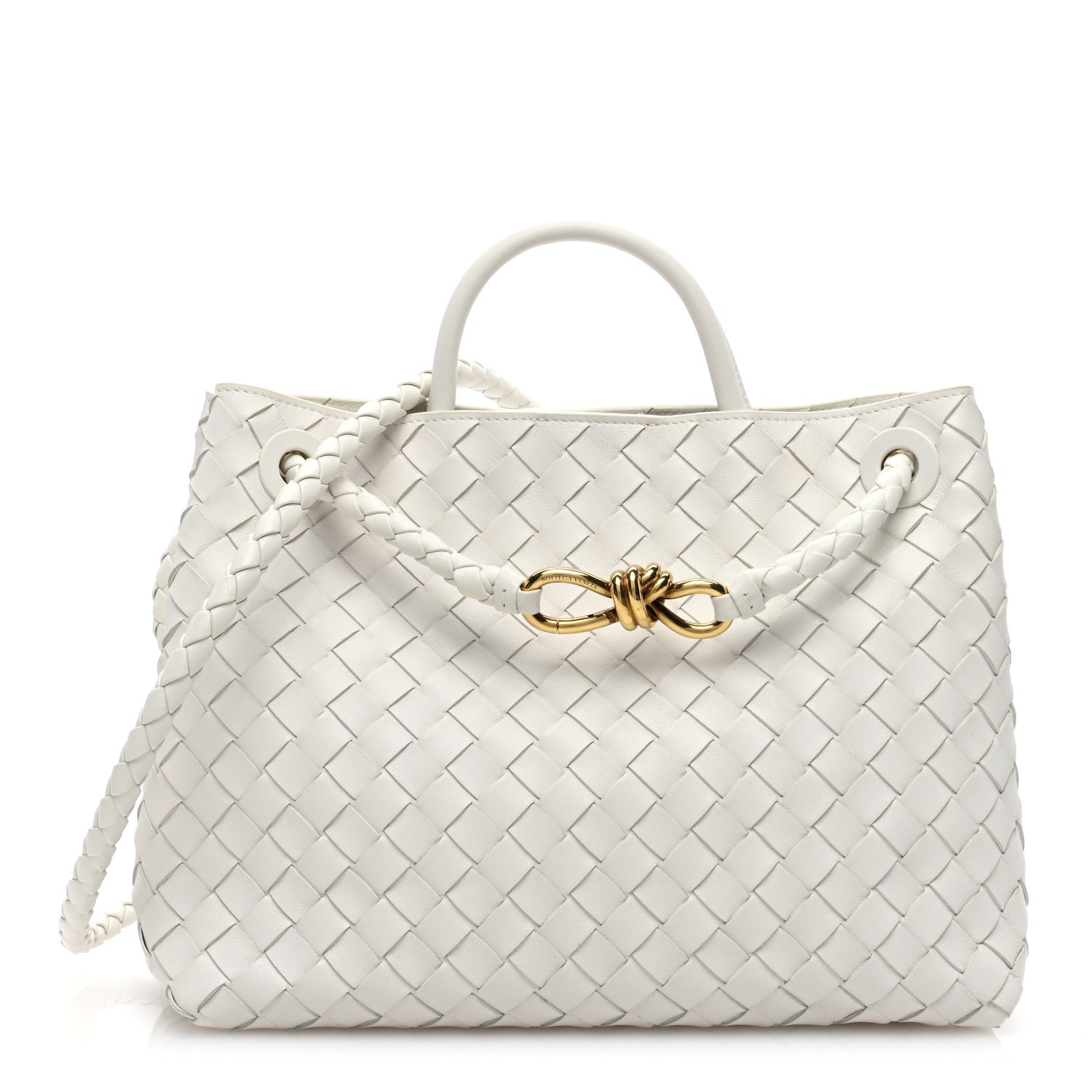 Bottega Veneta Nappa Intrecciato Medium Andiamo Shoulder Bag Agate Grey 1 of 9