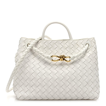 Bottega Veneta Nappa Intrecciato Medium Andiamo Shoulder Bag Agate Grey 1 of 9