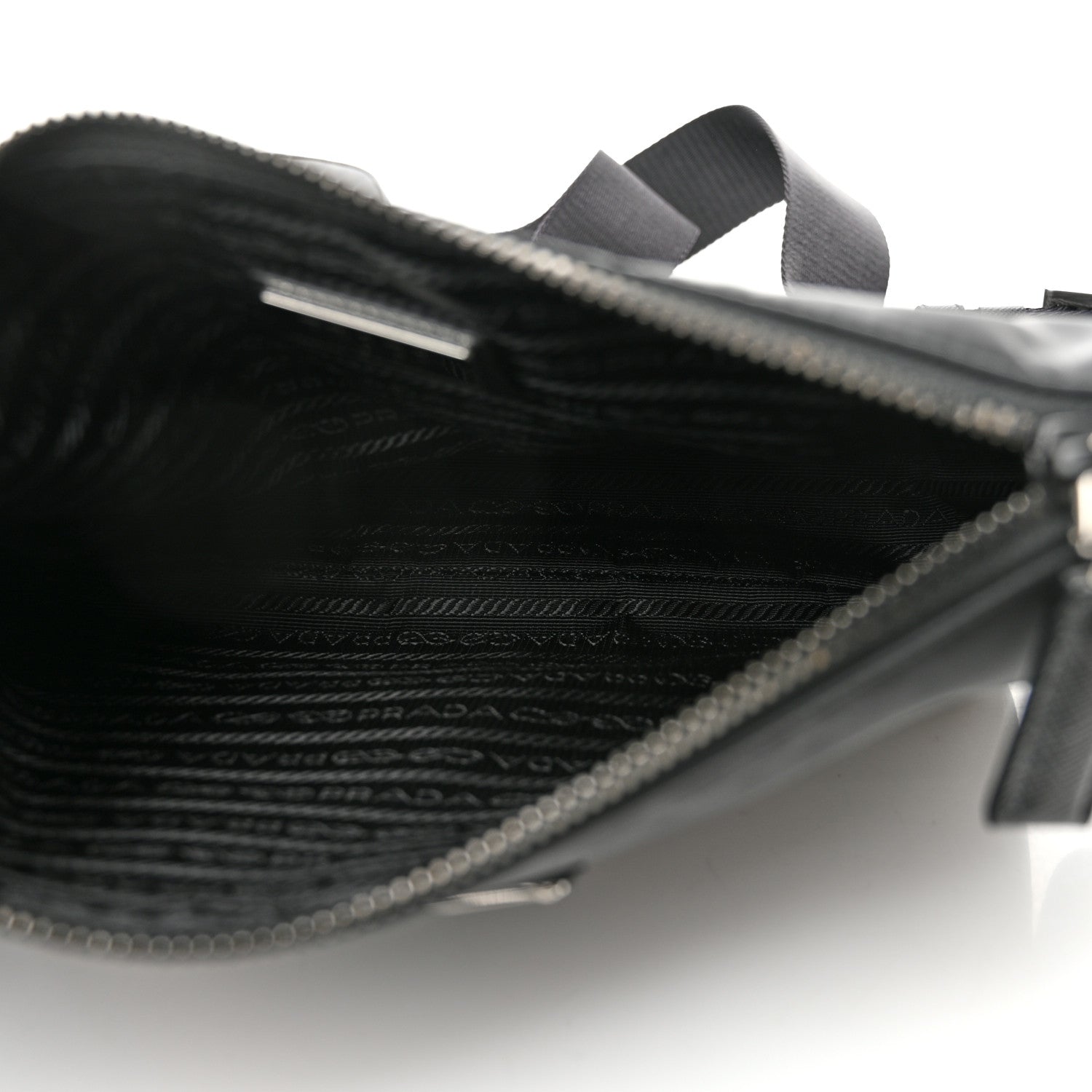 Prada Re-Nylon Saffiano Pocket Zippered Shoulder Bag Black 4 of 8