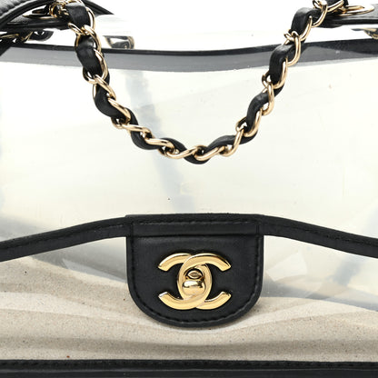 Chanel Lambskin PVC Medium Coco Sand Flap Black 8 of 10