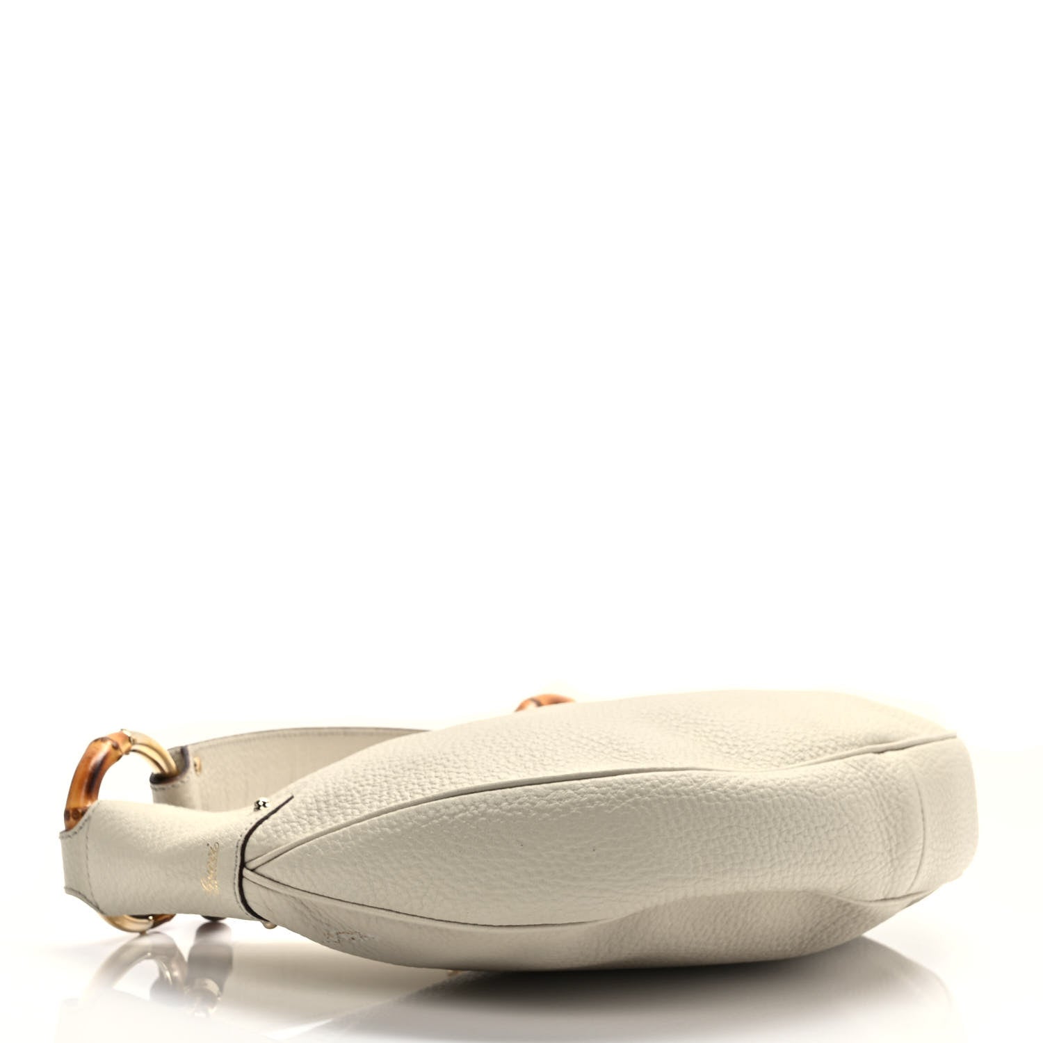 Gucci Pebbled Calfskin Bamboo Ring Hobo Ivory 10 of 10