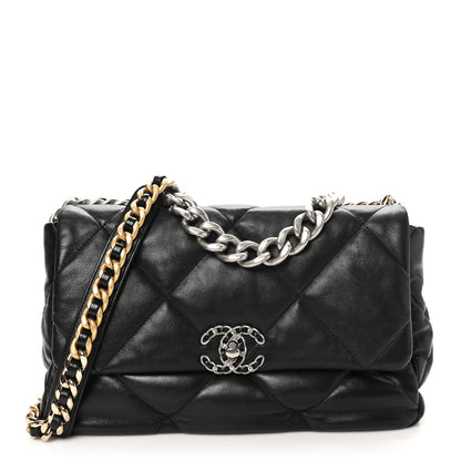 Chanel Lambskin Quilted Large Chanel 19 Flap Black 1 of 10