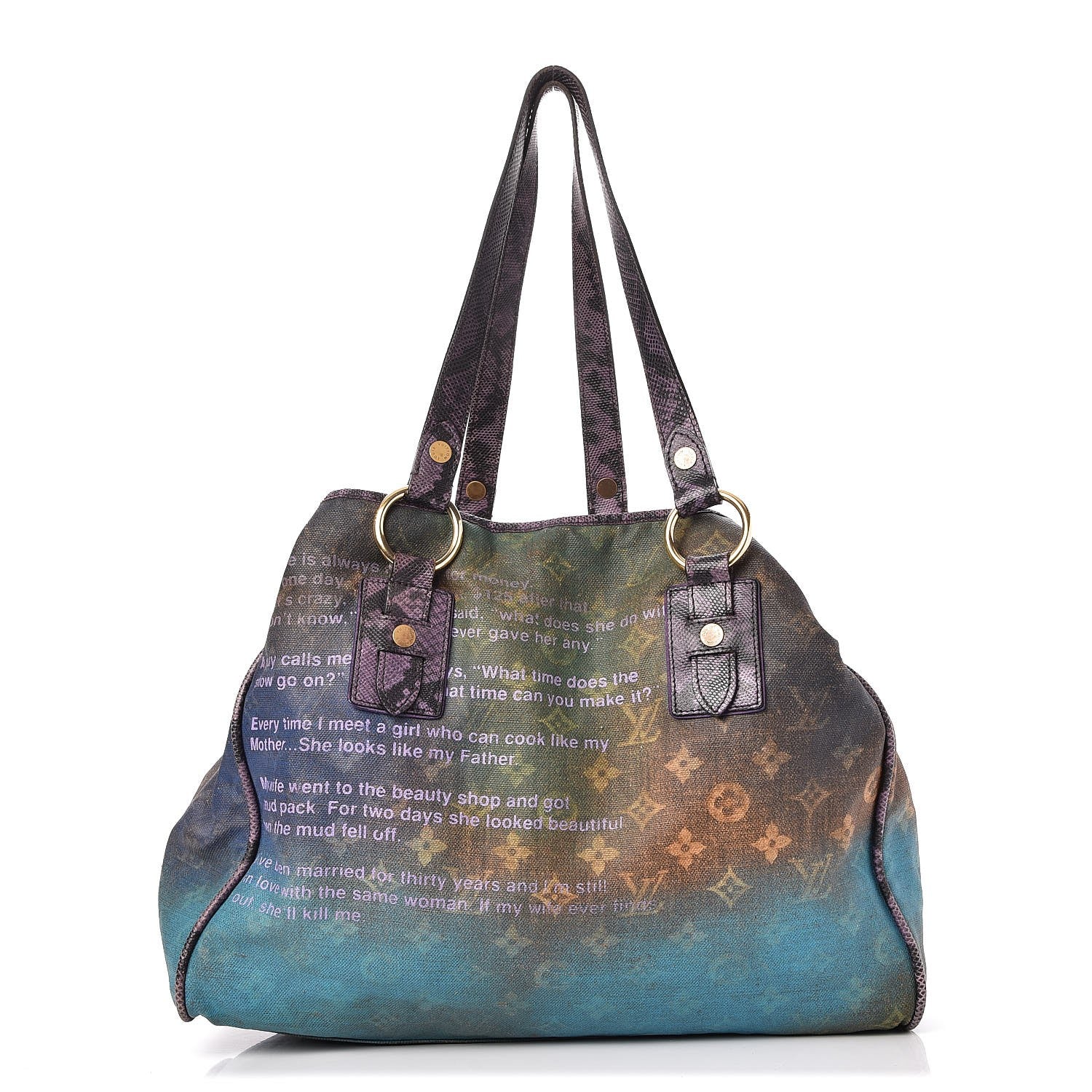 Louis Vuitton Monogram Karung Heartbreak Jokes Tote Violet 1 of 8