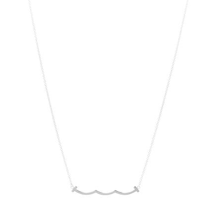 Tiffany Sterling Silver Small T Wave Pendant Necklace 1 of 7