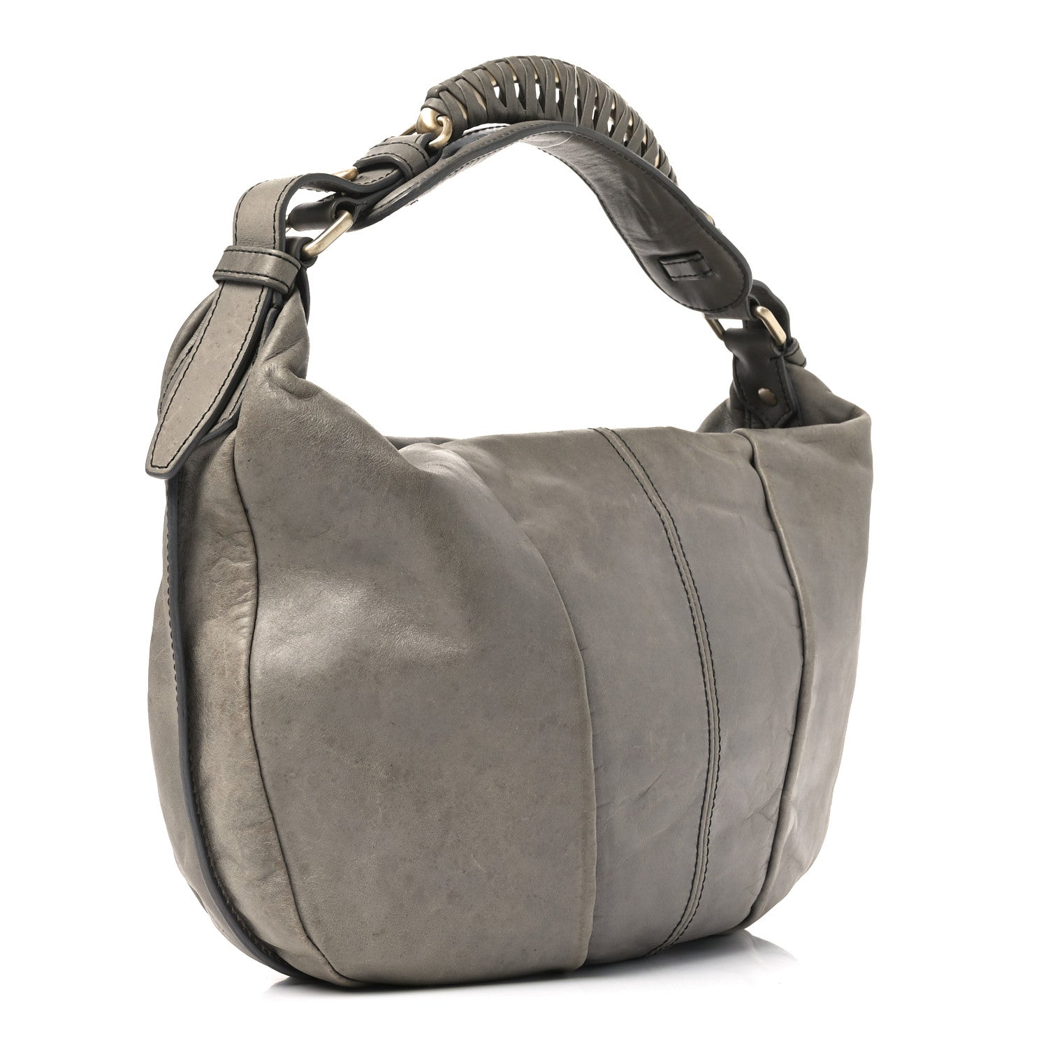 Givenchy Calfskin Braided Hobo Grey 3 of 10