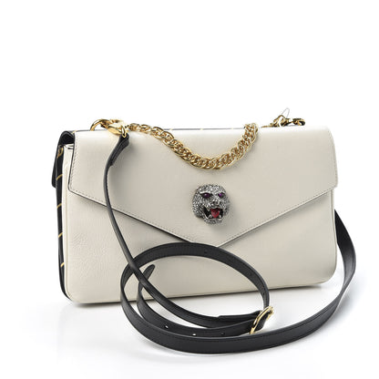 Gucci Calfskin Diagonal GG Medium Thiara Double Envelope Shoulder Bag Black White 2 of 10