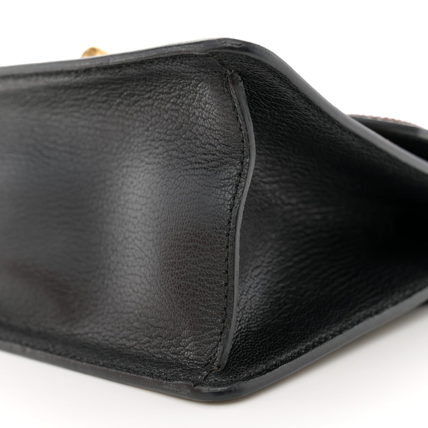 GG Supreme Monogram Goatskin Pearl Mini Fox Broche Bamboo Top Handle Bag Beige Ebony Black Hibiscus Red Mystic White