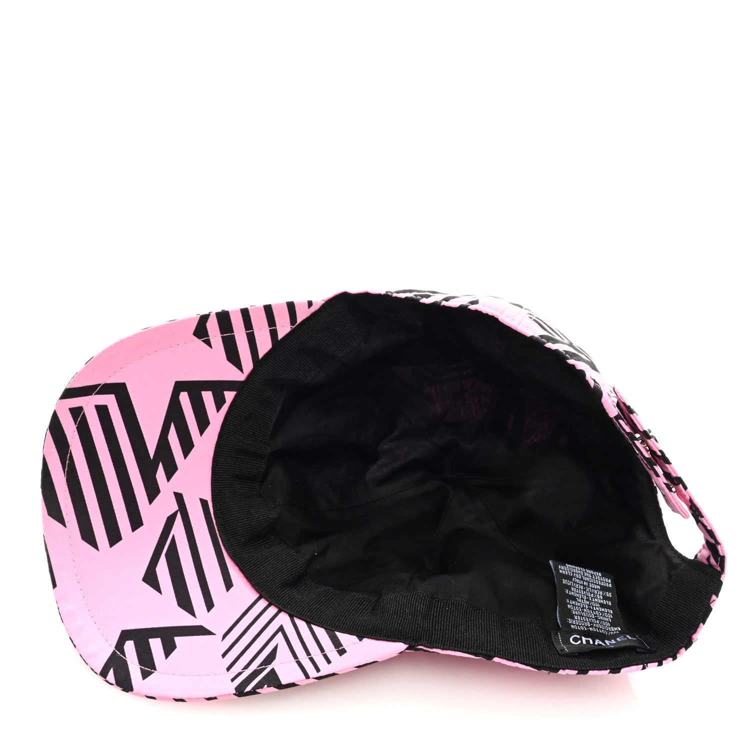 Chanel Cotton Sequin CC Cap Hat Black Pink 6 of 7