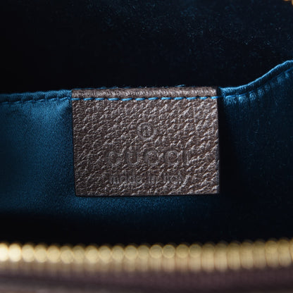 Gucci GG Supreme Monogram Textured Dollar Calfskin Web Small Ophidia Dome Shoulder Bag Beige Ebony New Acero 6 of 7